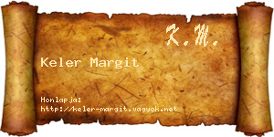 Keler Margit névjegykártya